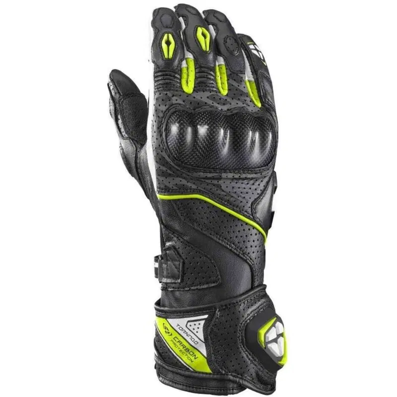 Guanti moto pelle estivi Ixon TORNADO AIR Nero Bia