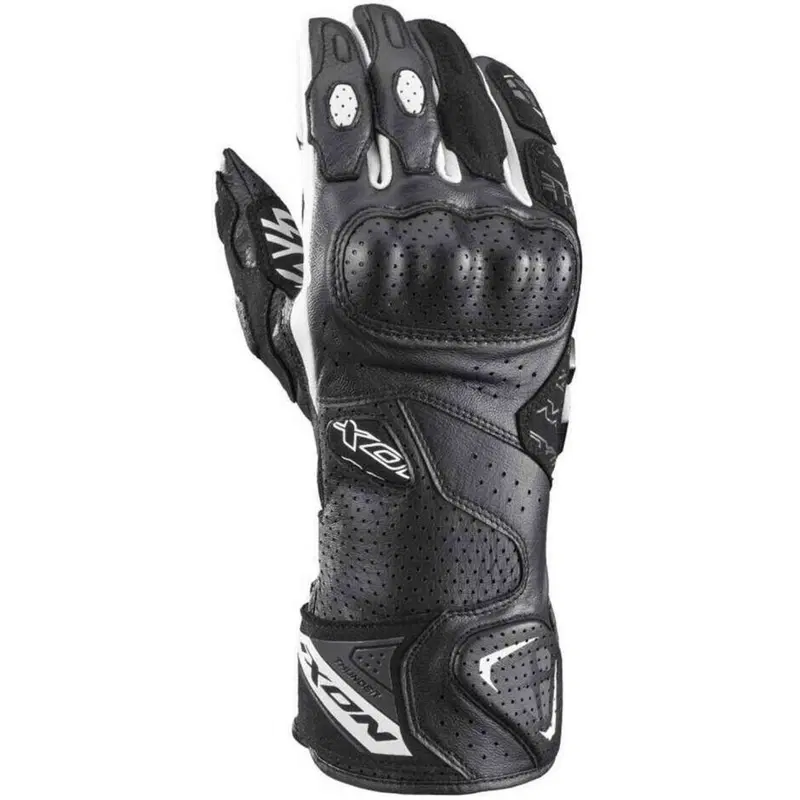 Guanti moto pelle estivo Ixon Thunder Air Nero Bia