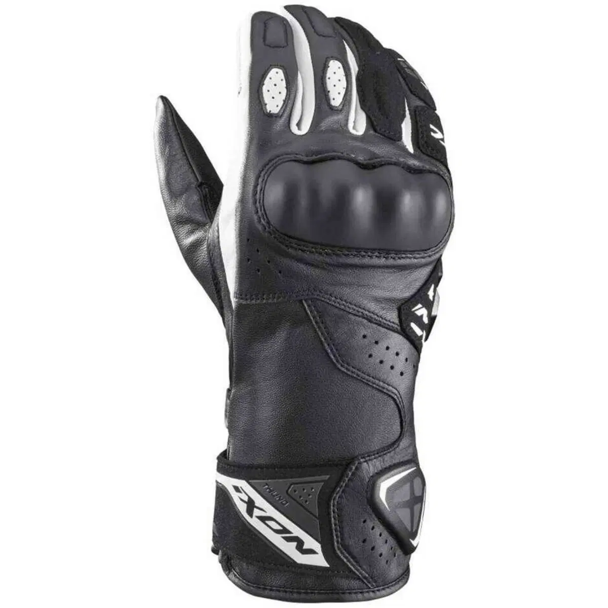 Guanti moto pelle Ixon THUND Nero Bianco
