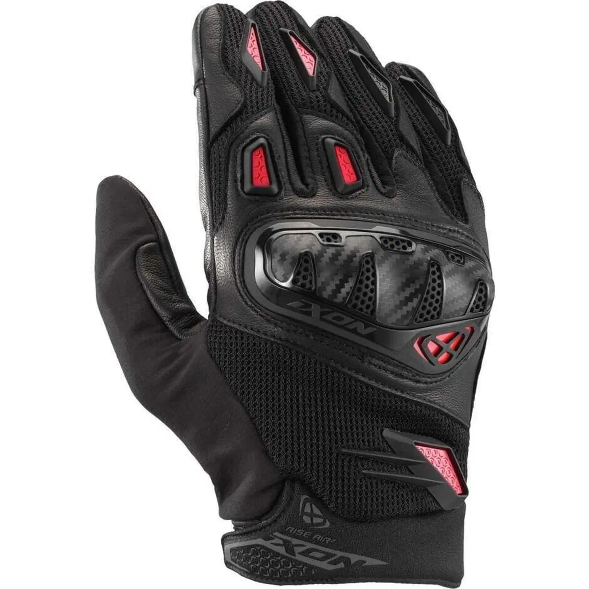 Guanti Moto Estivi Ixon Rise Air 2 Nero Rosso Vivo