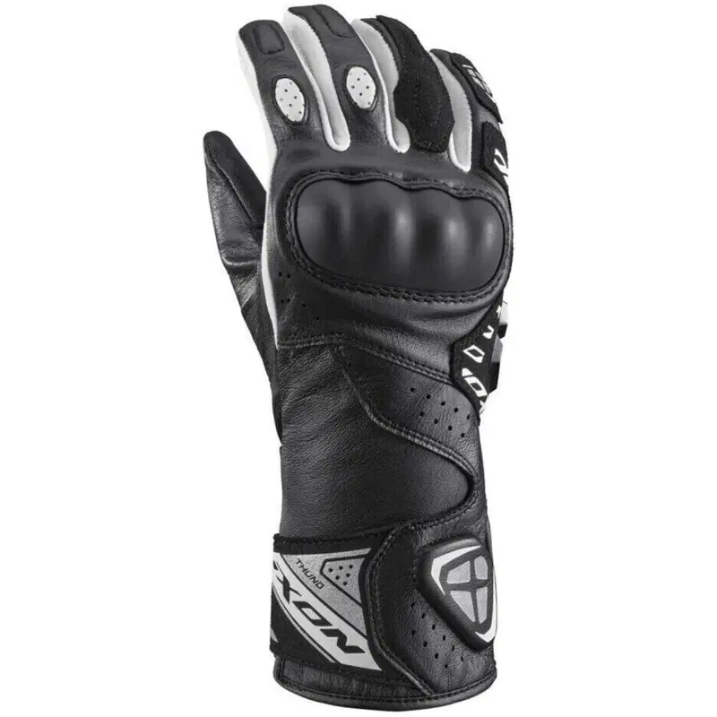 Guanti moto donna pelle Ixon THUND LADY Nero bianc
