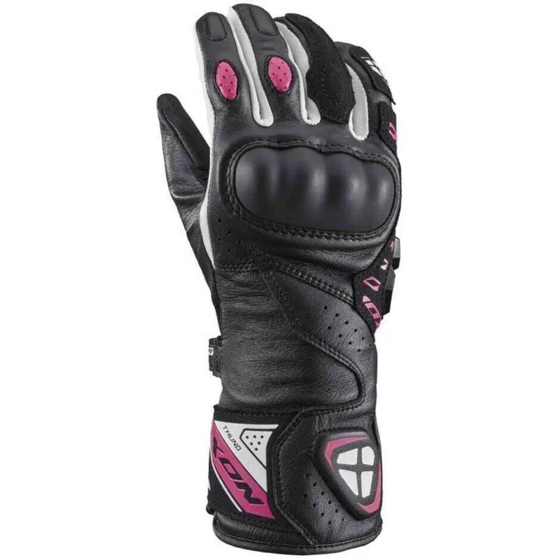 Guanti moto donna pelle Ixon THUND LADY Nero Fucsi