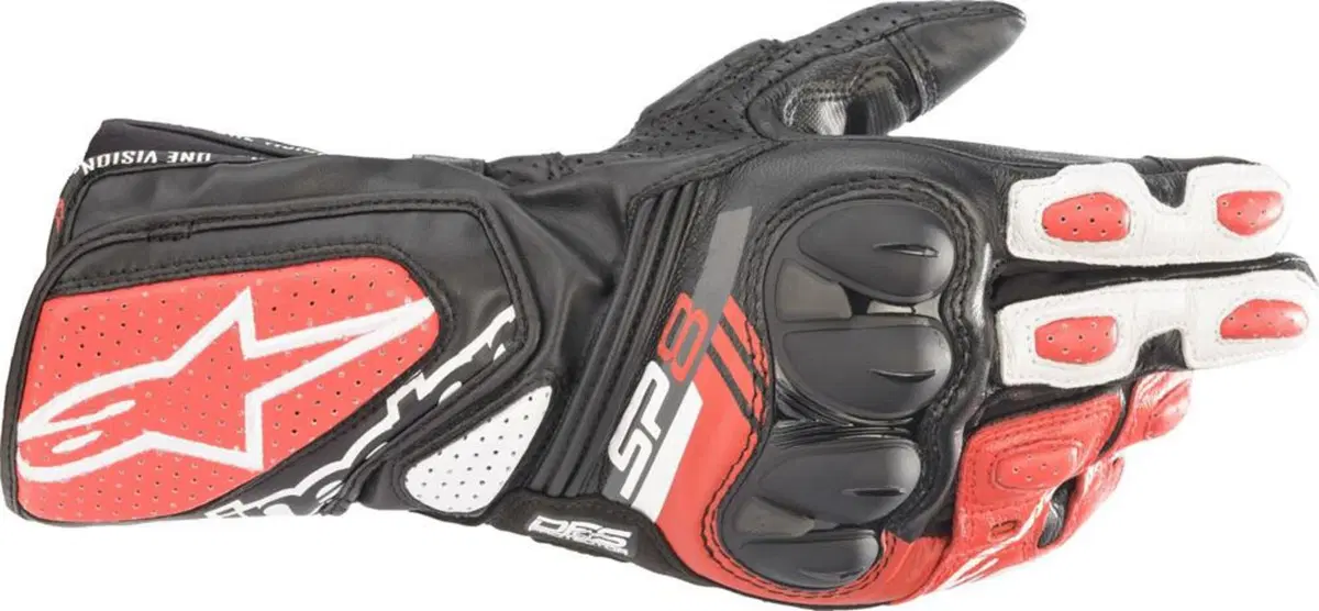Guanti moto pelle Alpinestars SP-8 V3 Nero Bianco