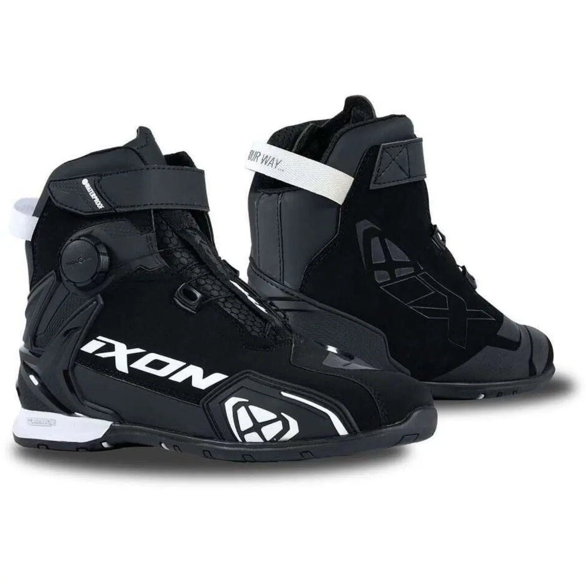 Scarpe moto donna Ixon BULL 2 WP LADY Nero Bianco