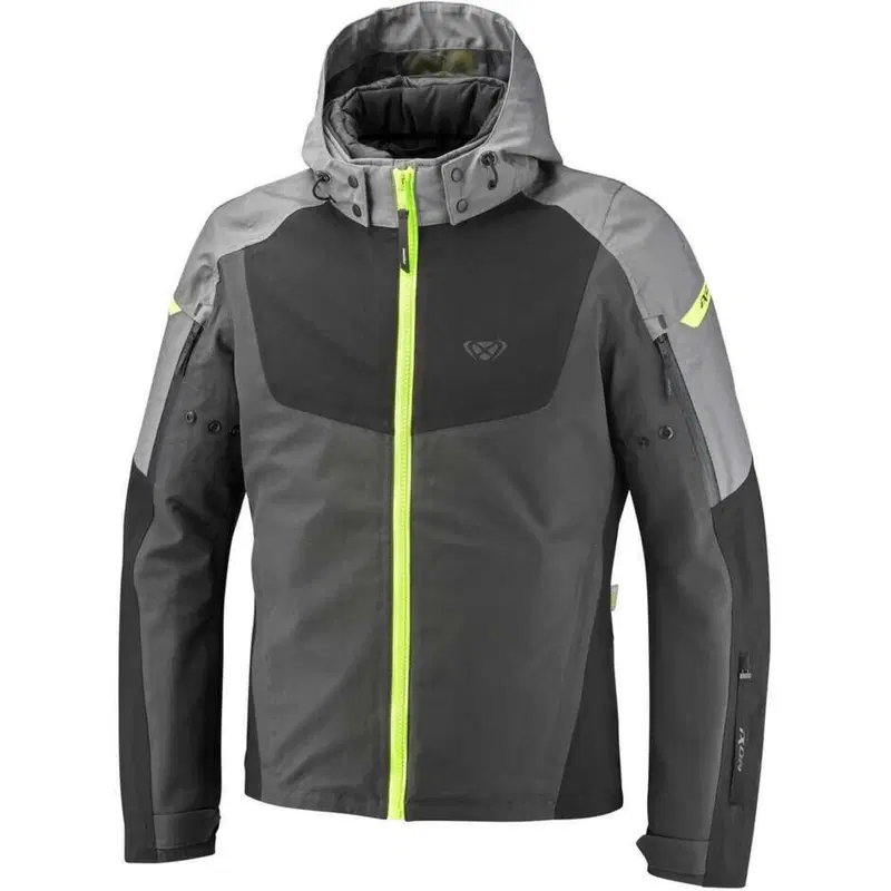 Giacca Moto Ixon Burning Grigio Nero Giallo