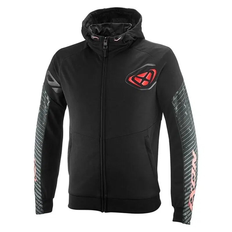 Felpa Moto Estiva Ixon Touchdown Air Nero Rosso Vi