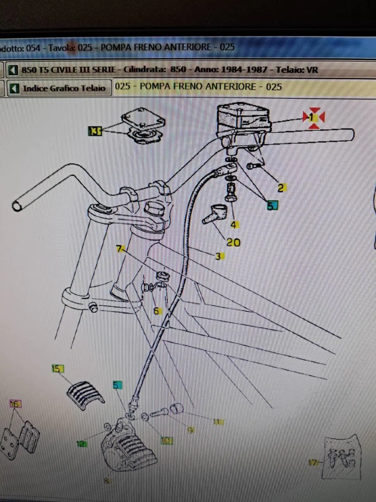 POMPA FRENO ANT. T5 CIVILE/V35III/LEMANS 1000/SPII Brembo (5)