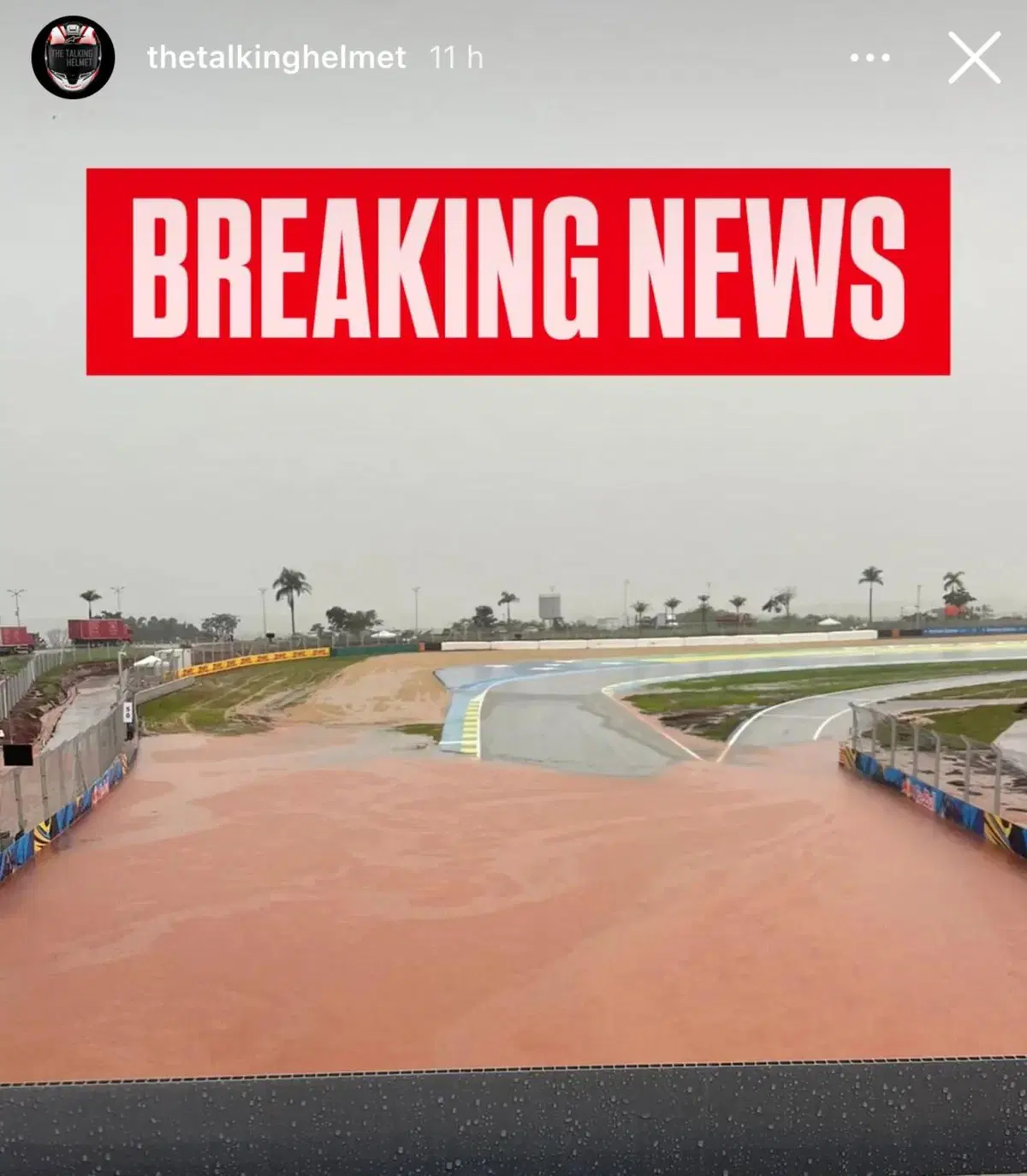 MotoGP 2026. GP del Brasile. Allarme meteo a Goiania. Ecco le condizioni del tracciato (foto dai profili social di The Talking Helmet)