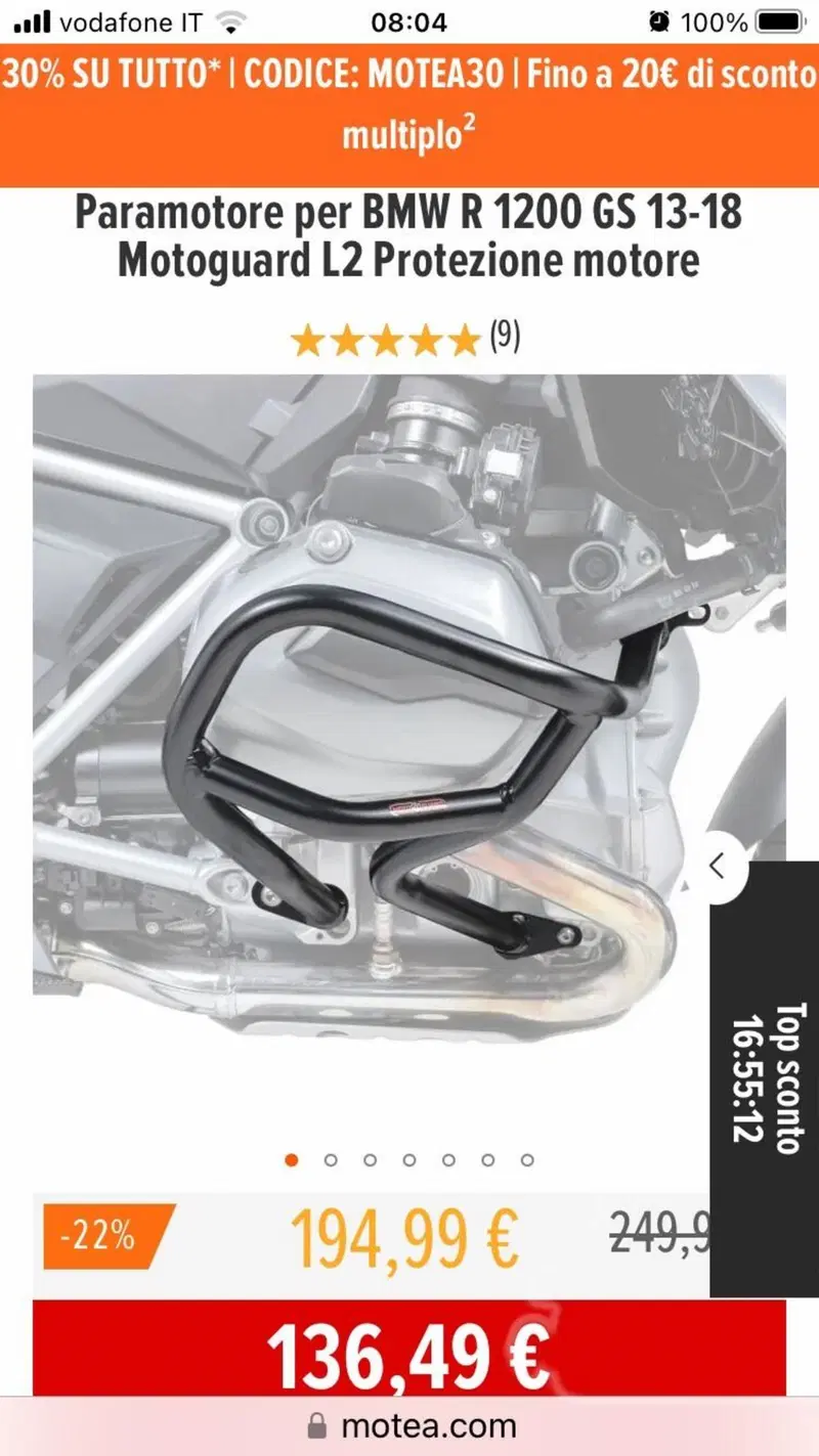 Barre para motore BMW R 1200 GS nuove Racetech