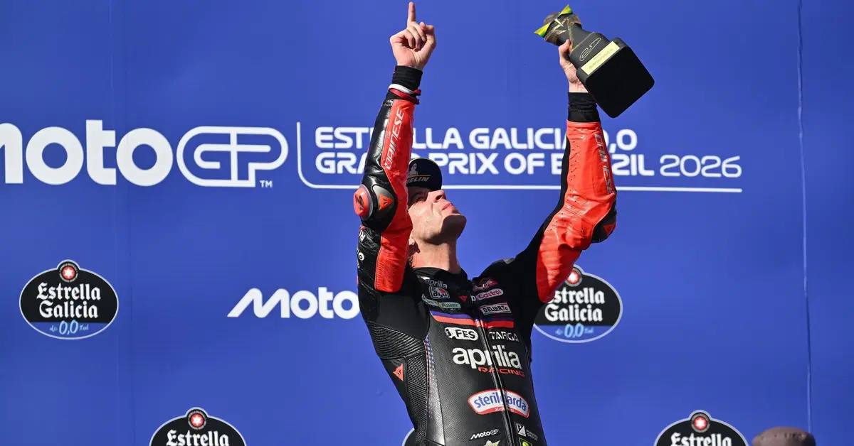 MotoGP 2026. GP del Brasile. Marco Bezzecchi, weekend raddrizzato e vittoria: &ldquo;Valentino Rossi mi ha detto &lsquo;Vai, vai!&rsquo; e mi son gasato. Una giornata bellissima&rdquo;