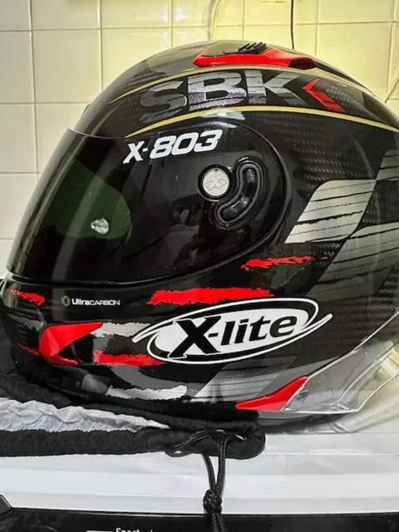 vendo casco x-lite sbk x-803 ultracarbon nuovo con (4)