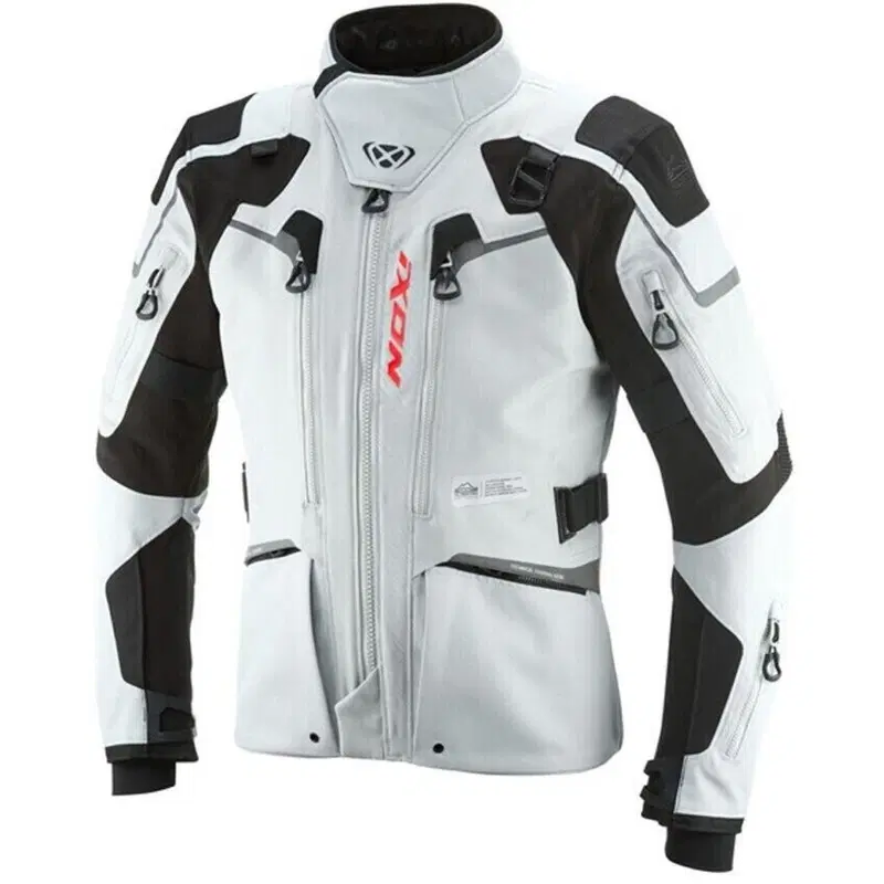 Giacca Moto Ixon Odin Grigio Chiaro Nero