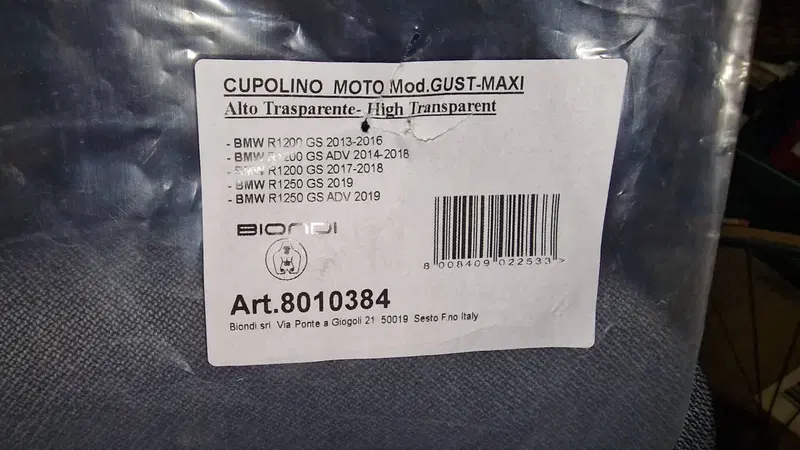 Cupolino alto per BMW R1250/1200 GS Biondi