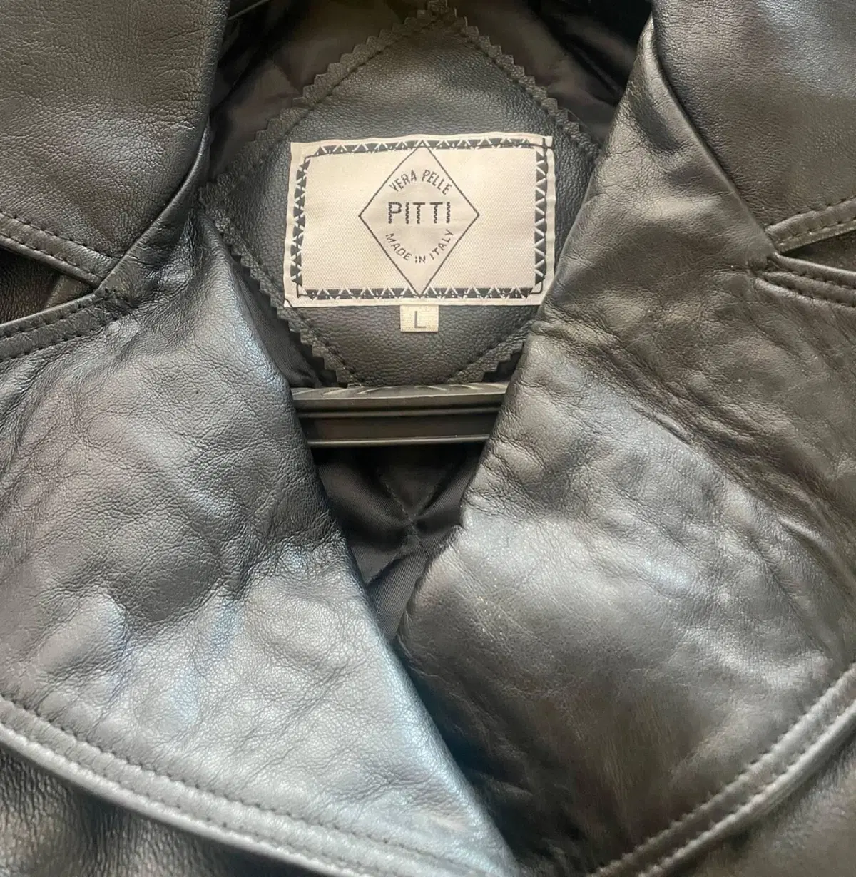 Giacca Pelle PITTI "Chiodo" - Taglia L - Nuova con (3)