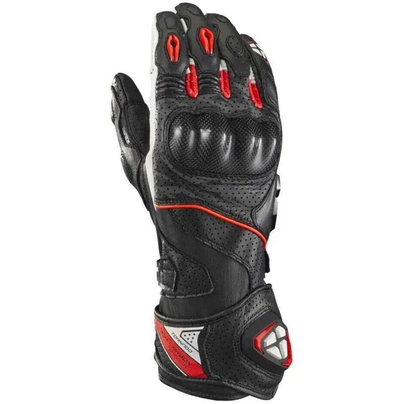 Guanti moto pelle estivi Ixon TORNADO AIR Nero Bia