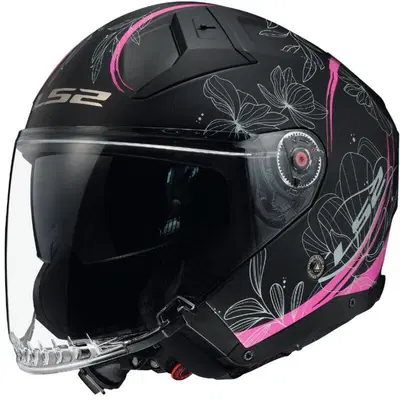 Casco Jet LS2 OF603 INFINITY II LOTUS in fibra Ros