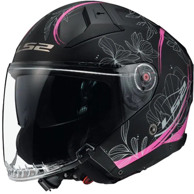 Casco Jet LS2 OF603 INFINITY II LOTUS in fibra Ros