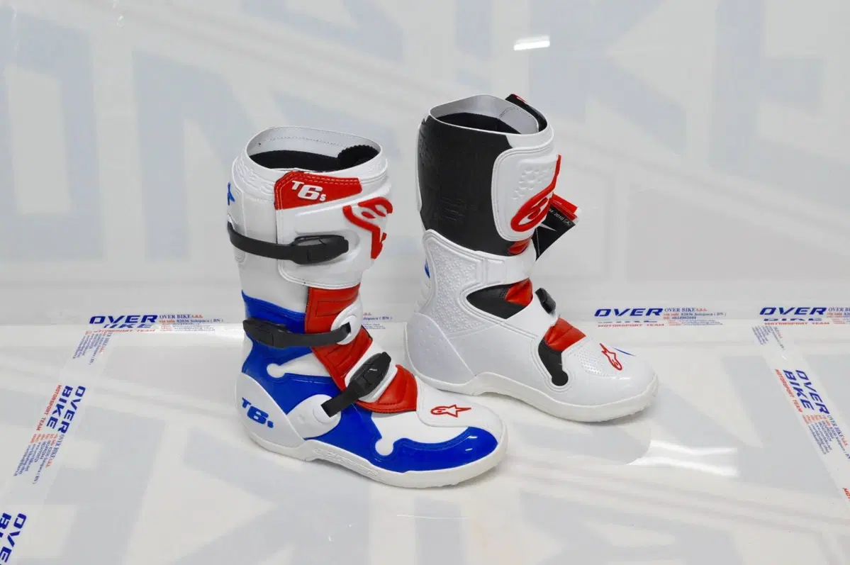 Stivali Alpinestars Tech 6 S White/Blue/Red Tg 42