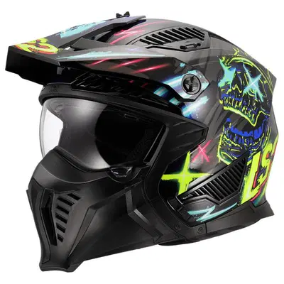 casco trial LS2 Drifter OF606 nero blu
