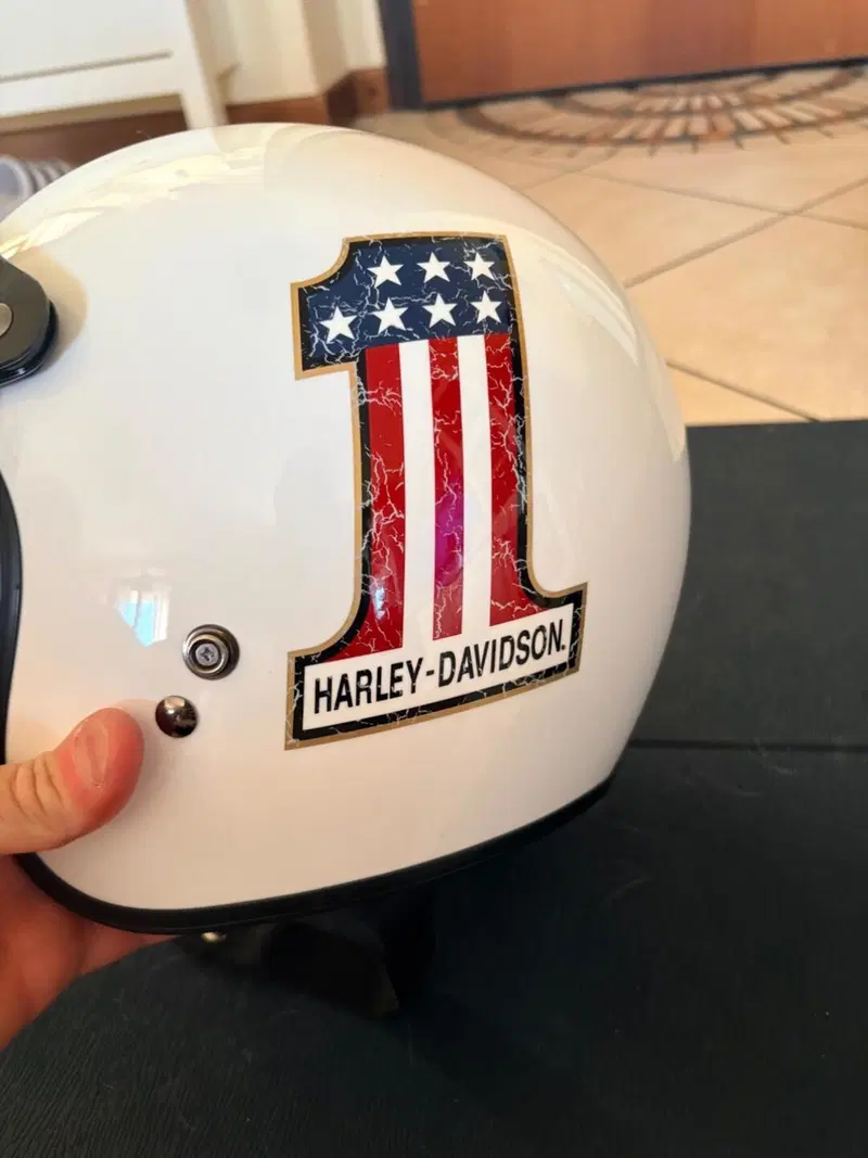 Casco Harley-Davidson originale bianco con visiera Bell (2)