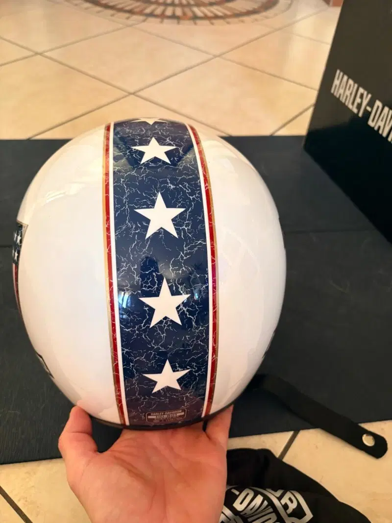 Casco Harley-Davidson originale bianco con visiera Bell (3)