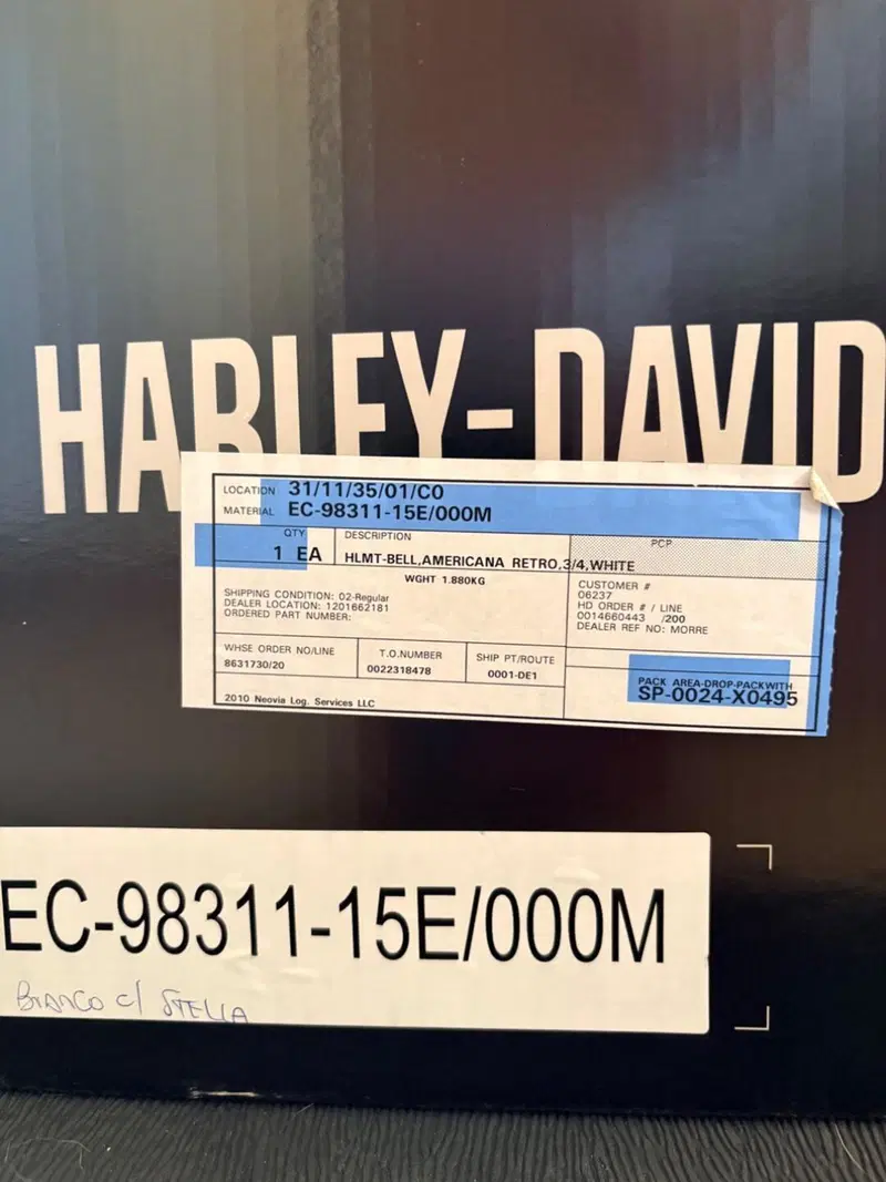 Casco Harley-Davidson originale bianco con visiera Bell (8)