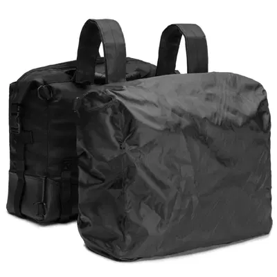 Coppia di borse laterali Carburo Oxford Nero 38 li 