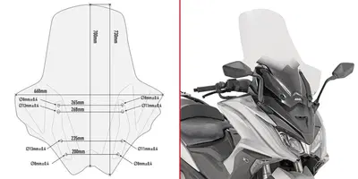 Parabrezza maggiorato Givi D6110ST per KYMCO AK 55