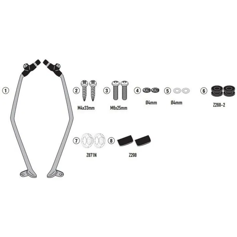 Kit attacchi Givi D6115KIT per KYMCO X-Town 125-30