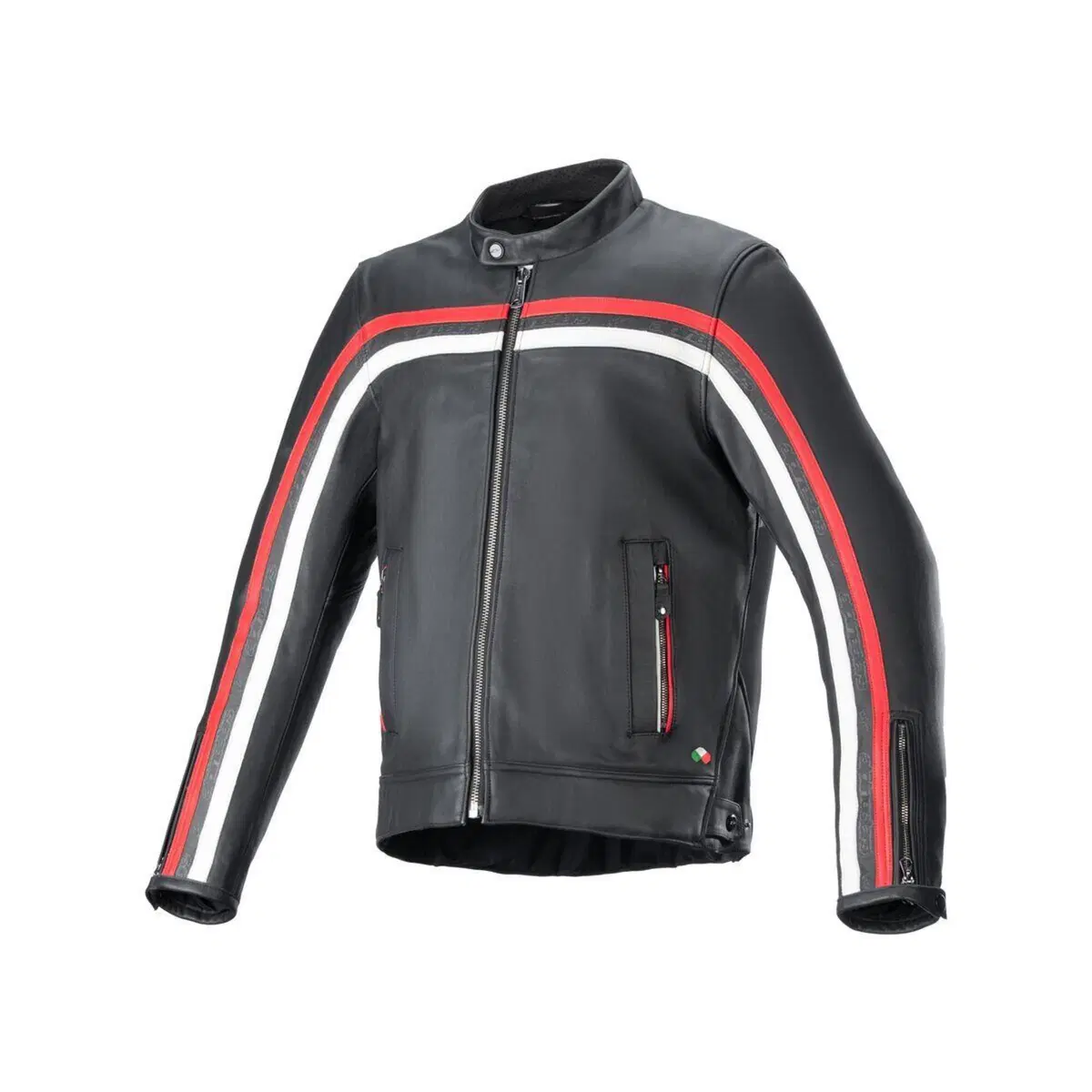 Giacca moto pelle Alpinestars DYNO Nero Rosso ruby