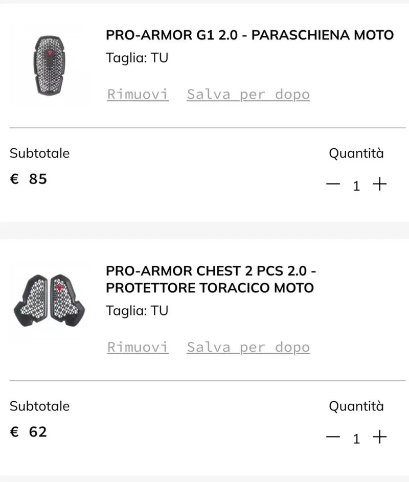 Giacca Dainese CARVE MASTER 3 tg46 completa di pro (6)