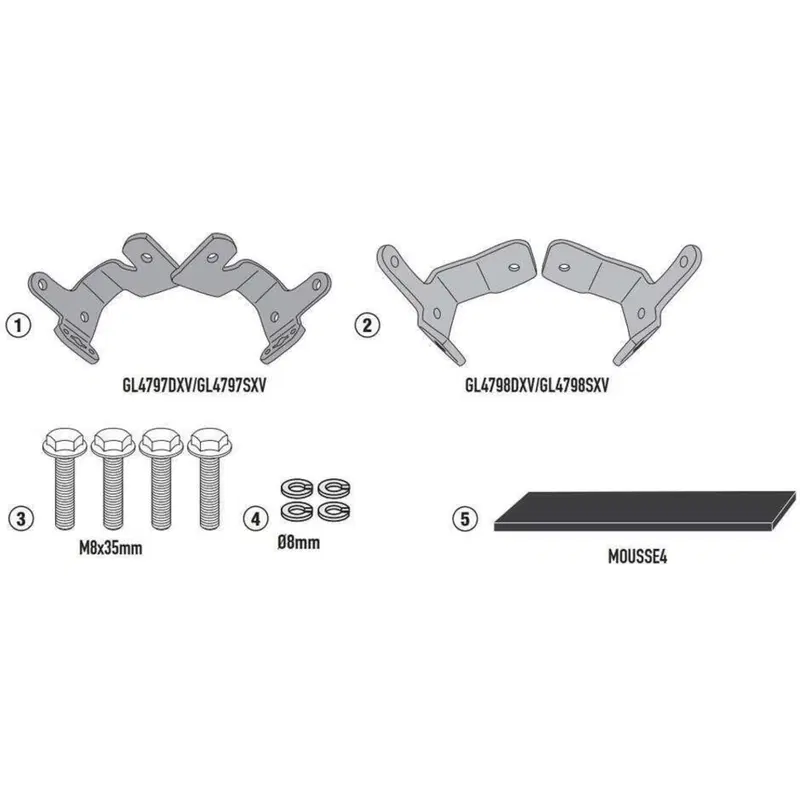 kit montaggio Givi 1192KITPX per attacco laterale