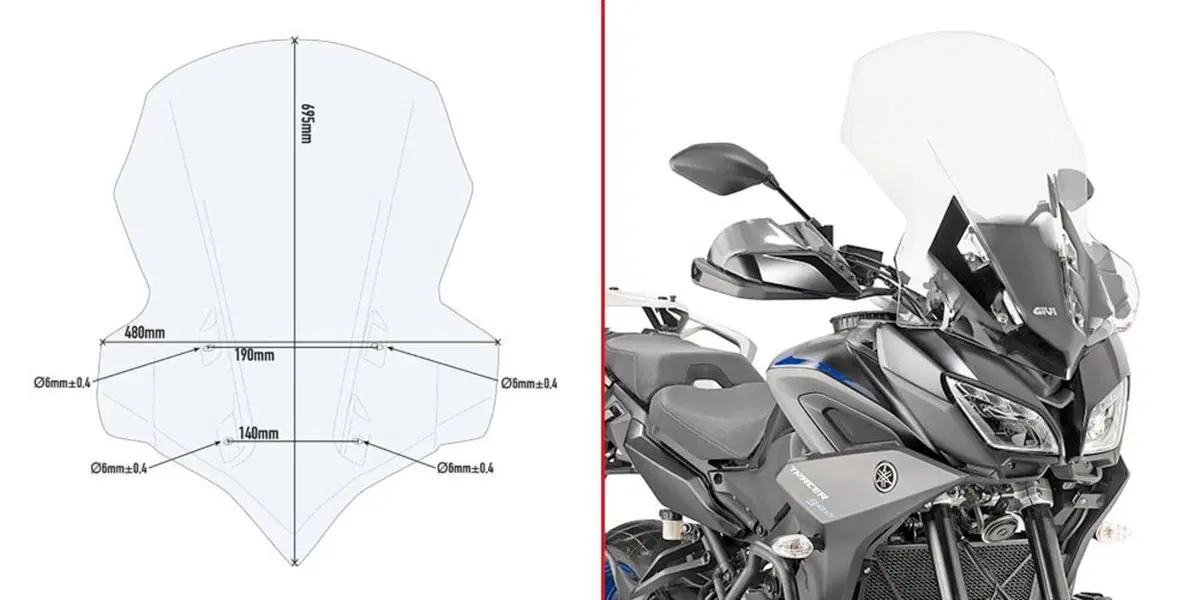 Cupolino trasparente Givi 2139dt specifico per Yam
