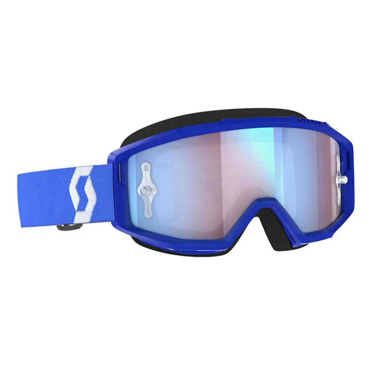 Occhiali cross Scott Primal blu bianco lente blu
