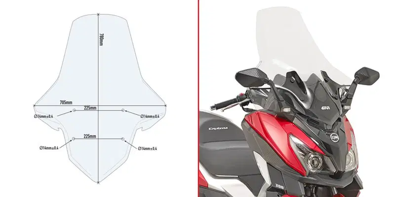 Parabrezza alto Givi 7056DT per SYM