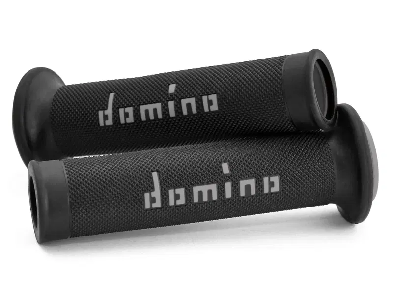 Coppia di manopole stradali Domino A010 Nero Grigi 