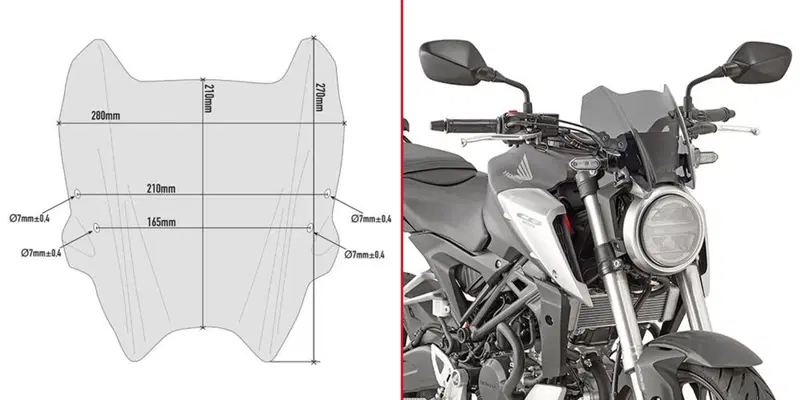 Cupolino fumè Givi A1164 specifico per HONDA CB125