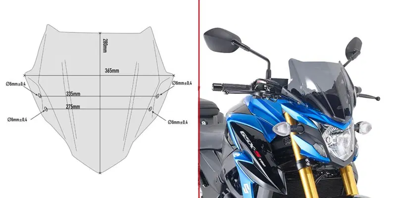 Cupolino fumè Givi A3113 specifico per SUZUKI GSX-