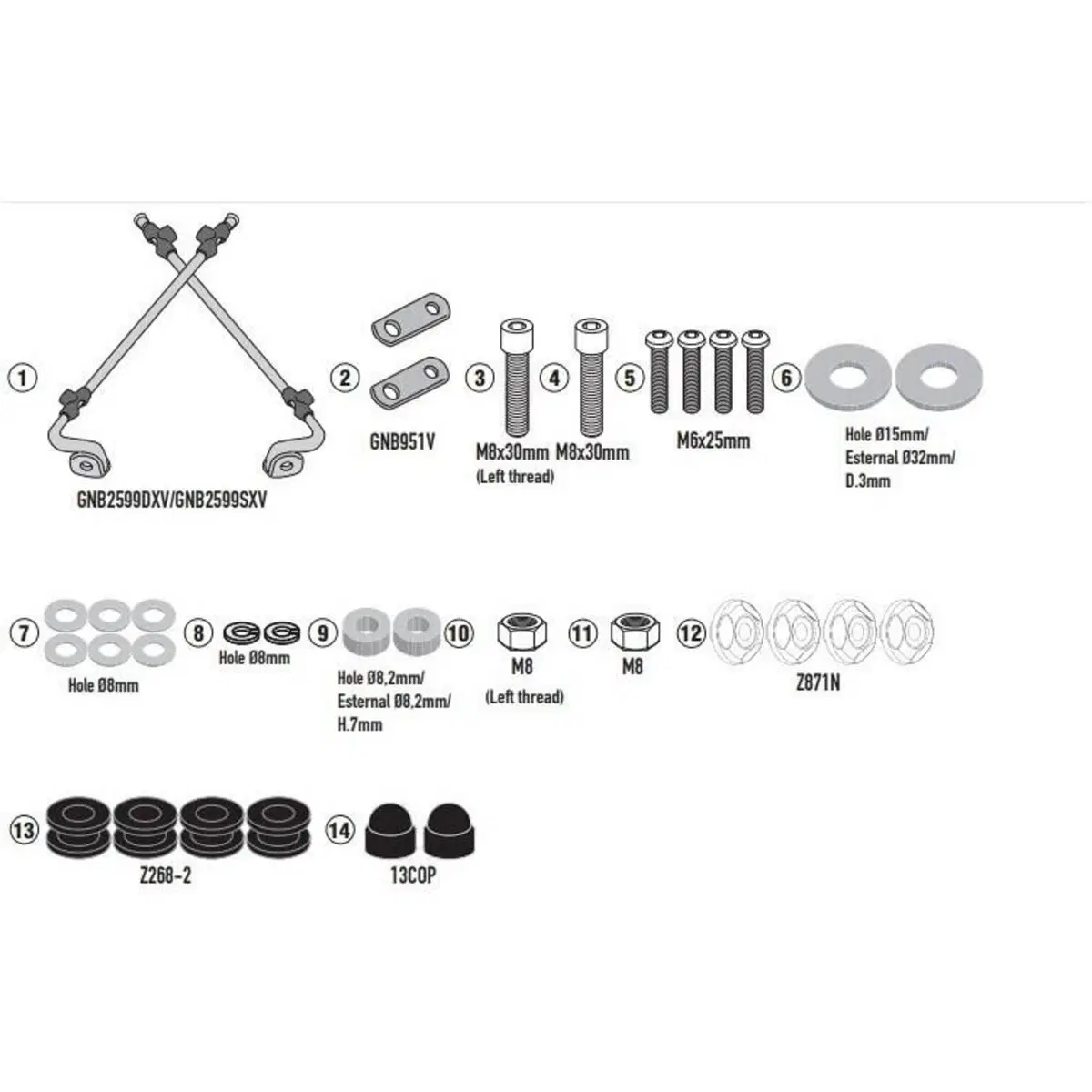 Kit di attacchi Givi A8831A per SUPER SOCO CUX (21