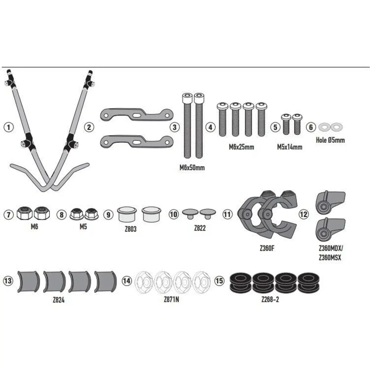 Kit attacchi Givi D1155ST A8960A per NIU NQI (19 -