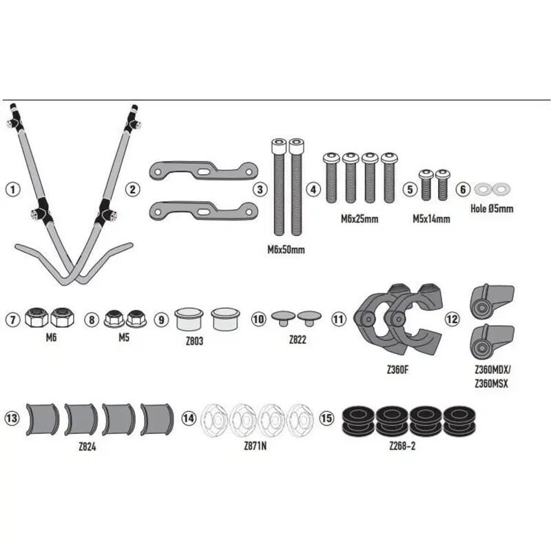 Kit attacchi Givi D1155ST A8960A per NIU NQI (19 -
