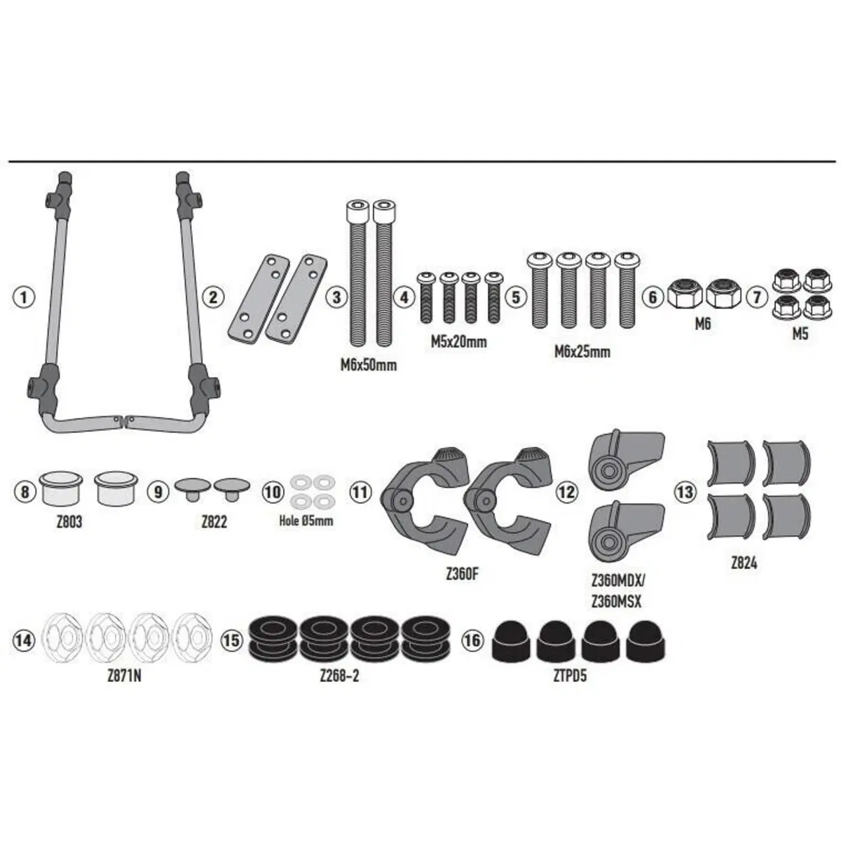 kit attacchi Givi D1155ST A8964A per NIU UQI GT (2