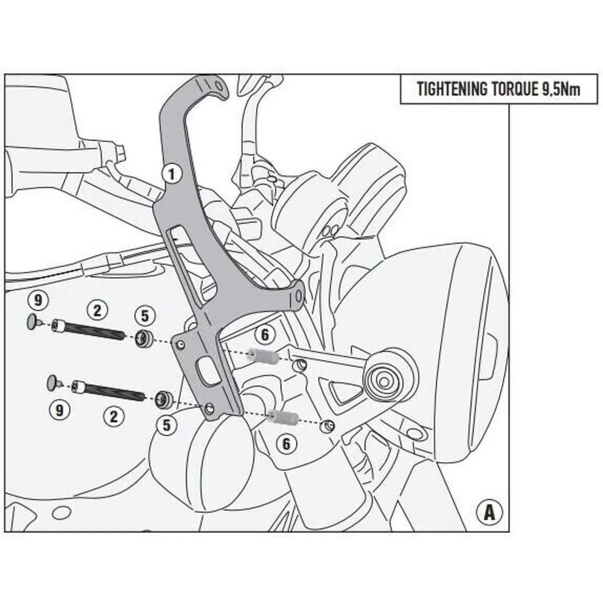 Kit attacchi Givi A9058A per Royal Enfield Super M