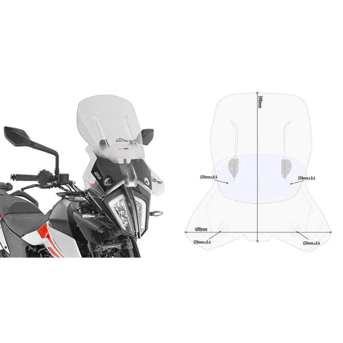 Cupolino Givi AF7711 Airflow trasparente scorrevol