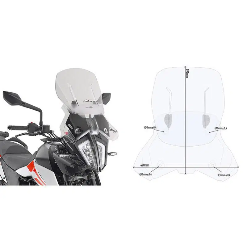 Cupolino Givi AF7711 Airflow trasparente scorrevol