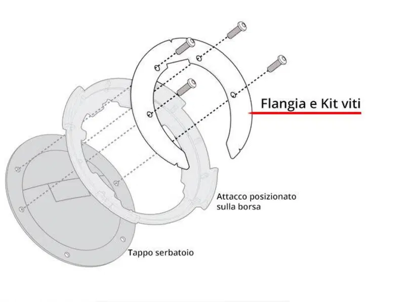 Flangia metallica Kappa BF21K per borse tanklock p