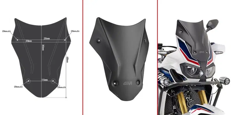 Cupolino Nero Opaco Givi D1144BO Specifico per HON