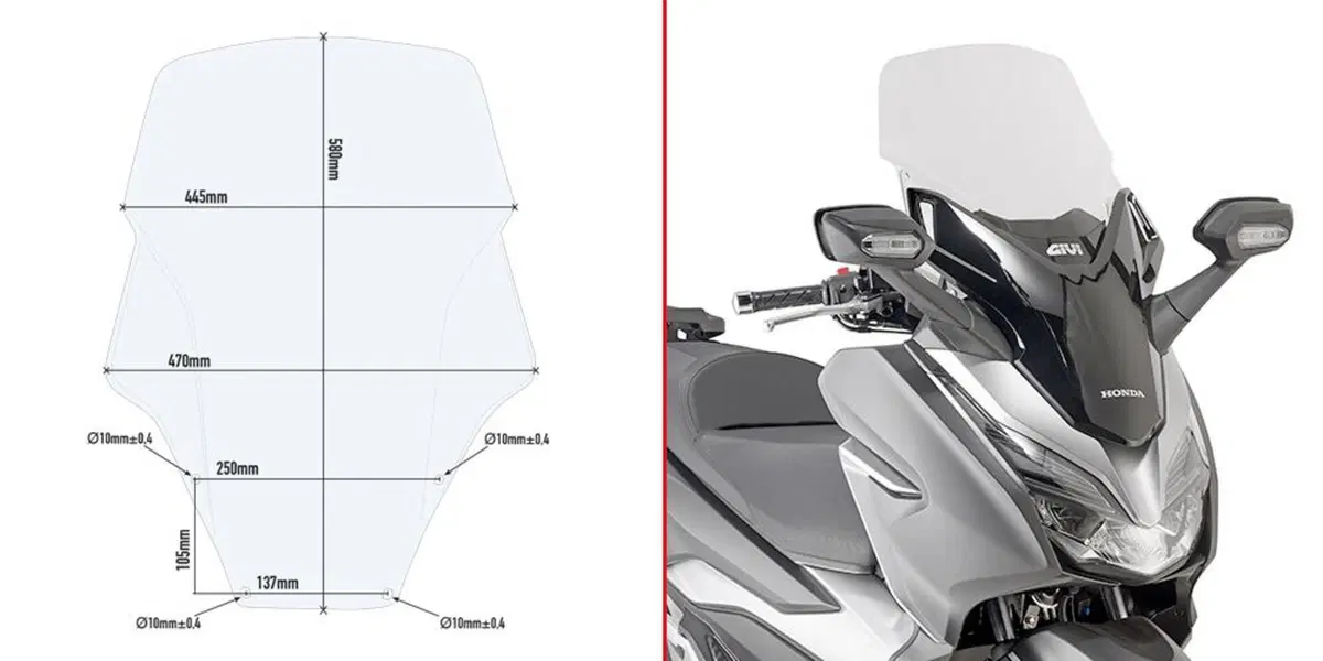 Parabrezza trasparente Givi D1166ST specifico per