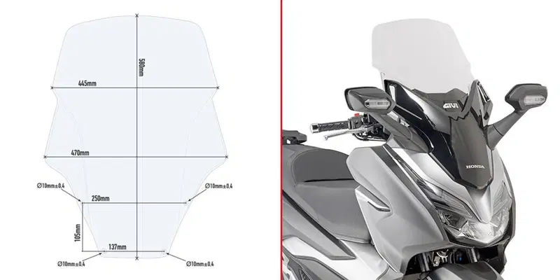 Parabrezza trasparente Givi D1166ST specifico per