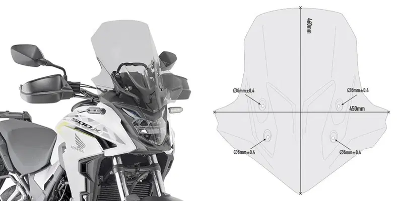 Cupolino Givi fumé specifico per Honda CB 500 X (1